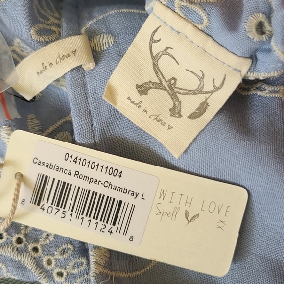 New Spell designs casablanca romper chambray L NWT - Picture 10 of 15